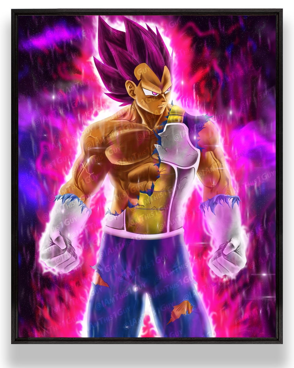 Vegeta Ultra Ego Original Art Poster - Dragon Ball Super Anime